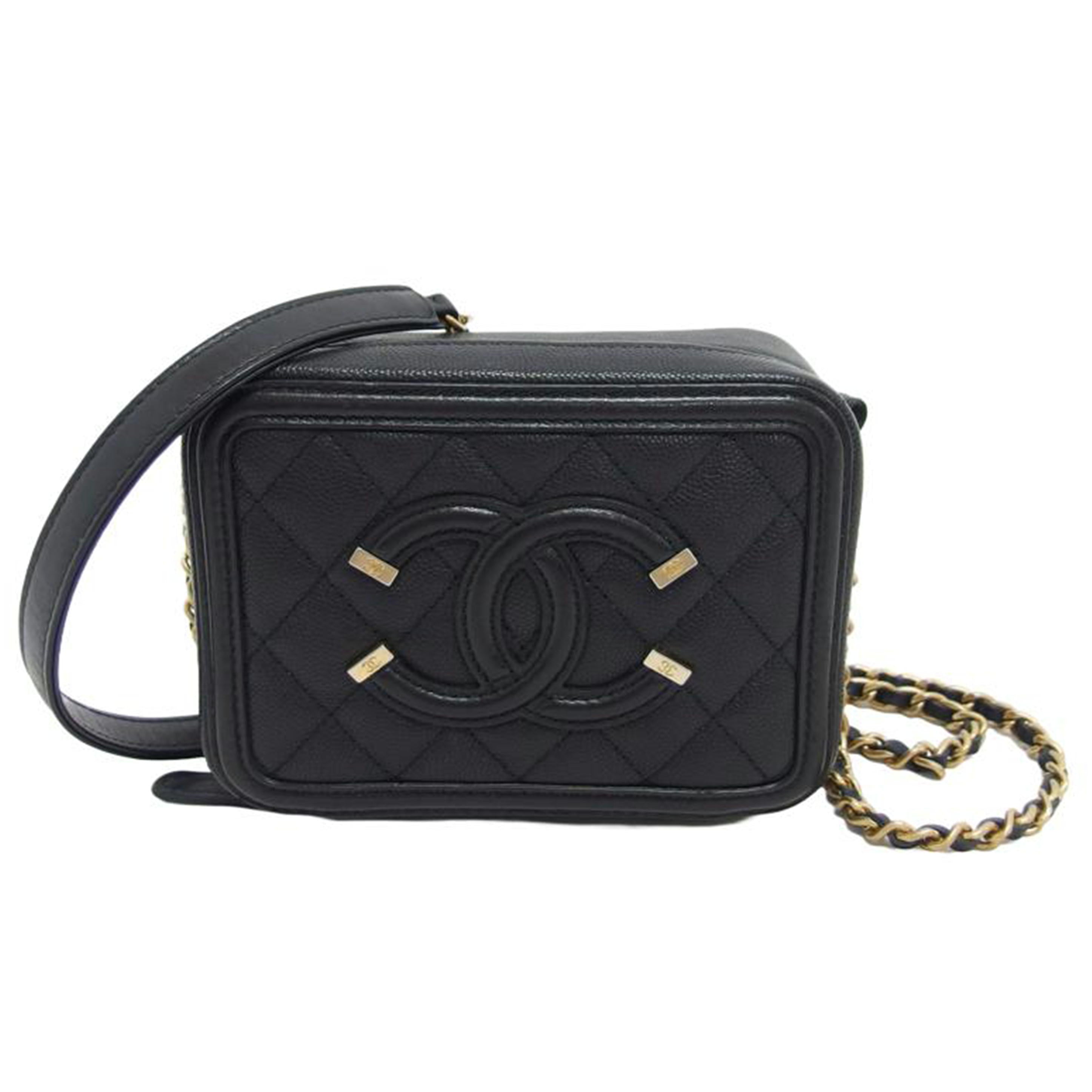 CHANEL シャネル/キャビアスキンCCフィグリーミニチェーンショルダー/ A84452//259*****/Aランク/18