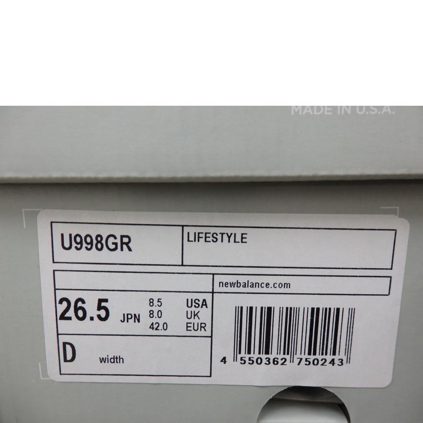 new balance ニューバランス/new balance U998GR/26.5cm/U998GR//ABランク/84