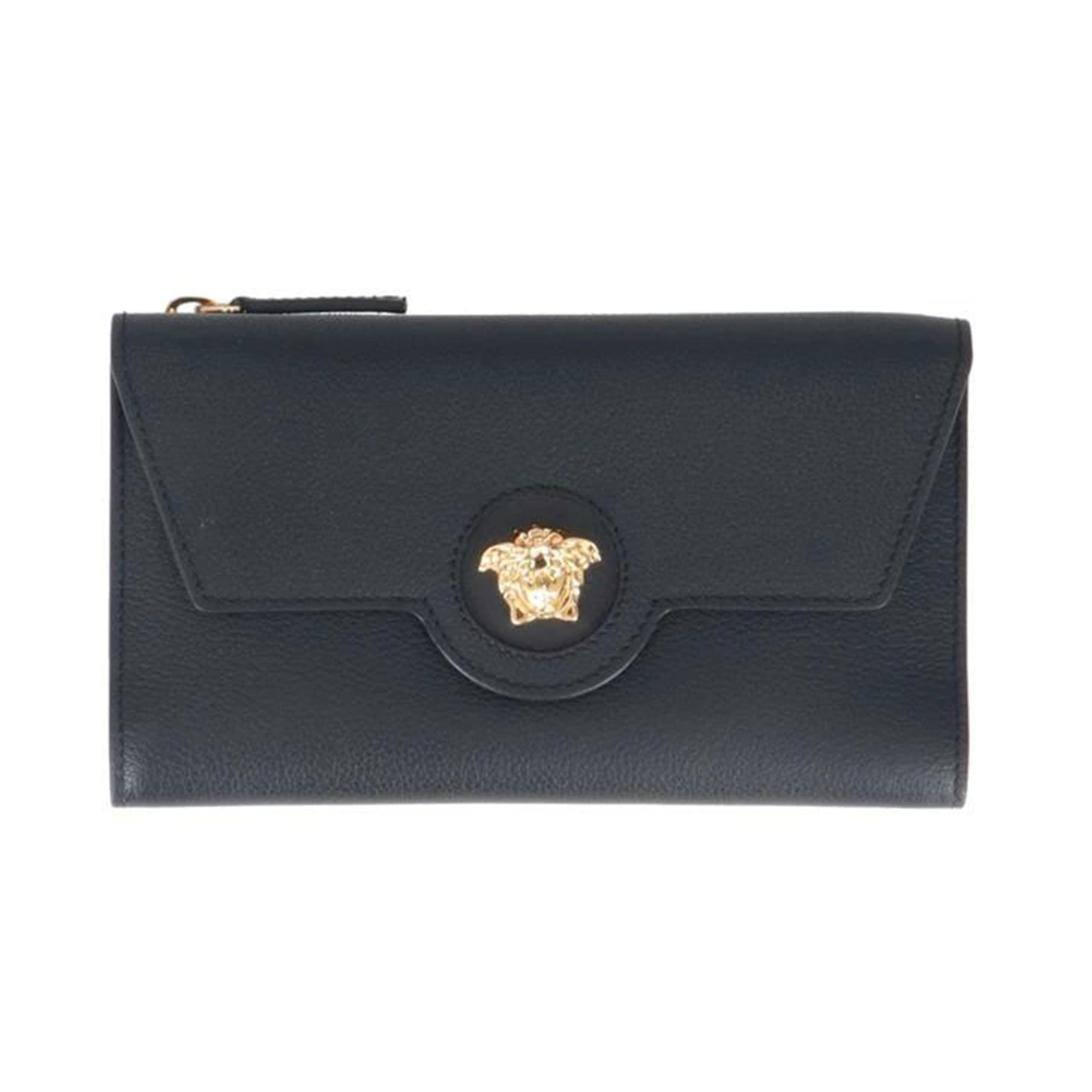 VERSACE ヴェルサーチェ/メデューサ/三つ折りレザー長財布/ブラック/1106103//Aランク/18