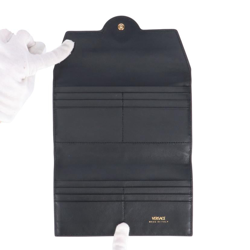VERSACE ヴェルサーチェ/メデューサ/三つ折りレザー長財布/ブラック/1106103//Aランク/18