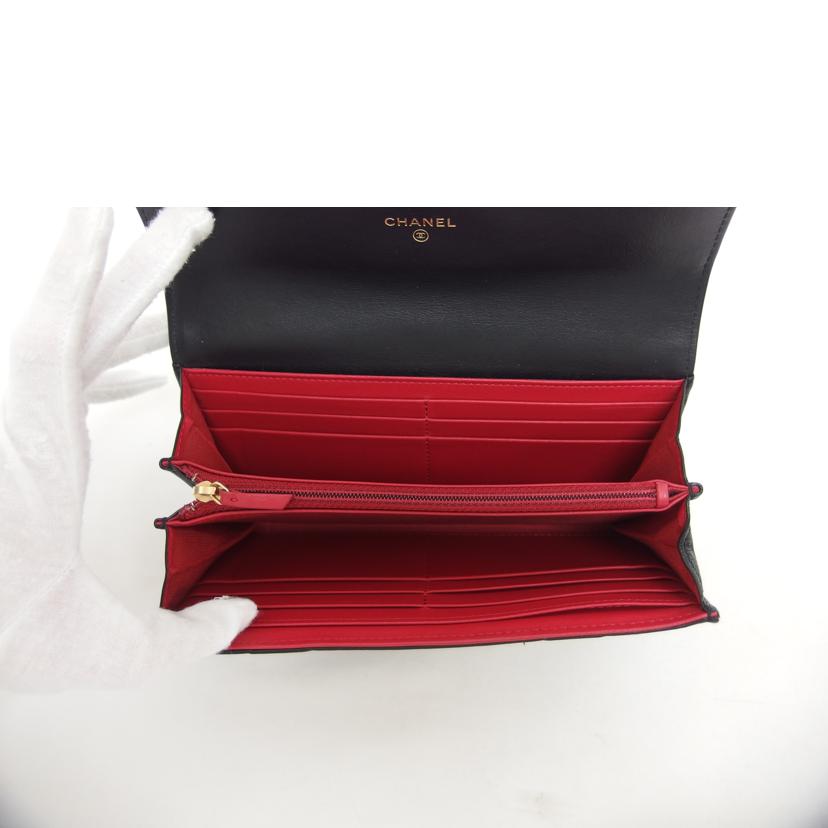 CHANEL シャネル/ココマーク/ロングフラップウォレット/ブラック/ AP0955//298*****/ABランク/18