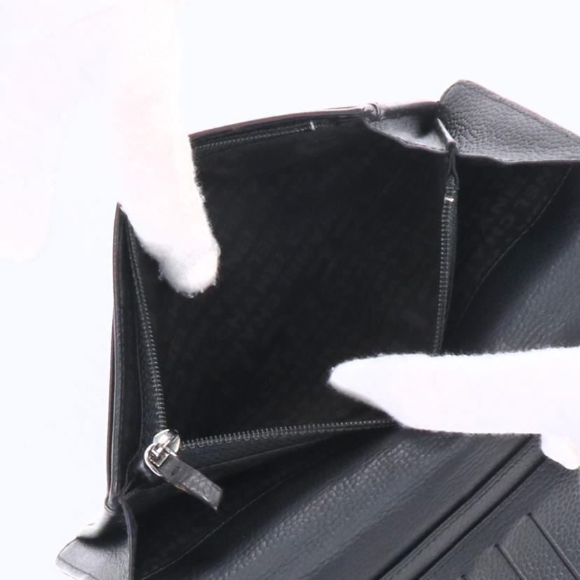 CHANEL シャネル/チョコバーロゴ/二つ折り長財布/ブラック//103*****/ABランク/18