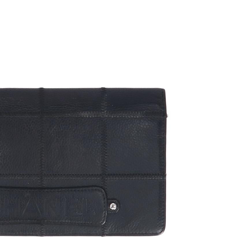 CHANEL シャネル/チョコバーロゴ/二つ折り長財布/ブラック//103*****/ABランク/18