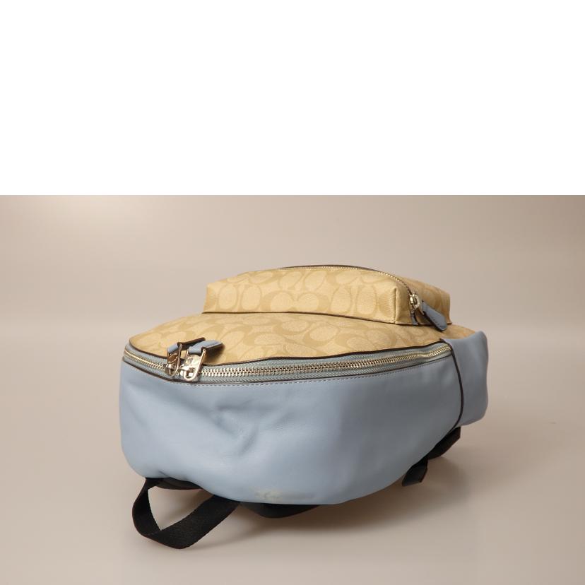 COACH コーチ/PVCバックパック/シグネチャー/ライトブルー×ベージュ/F32200//M18**/Bランク/76