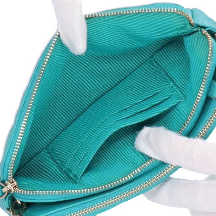 CHANEL シャネル/マトラッセキャビアスキン/Wジップチェーンウォレット/グリーン//229*****/ABランク/18