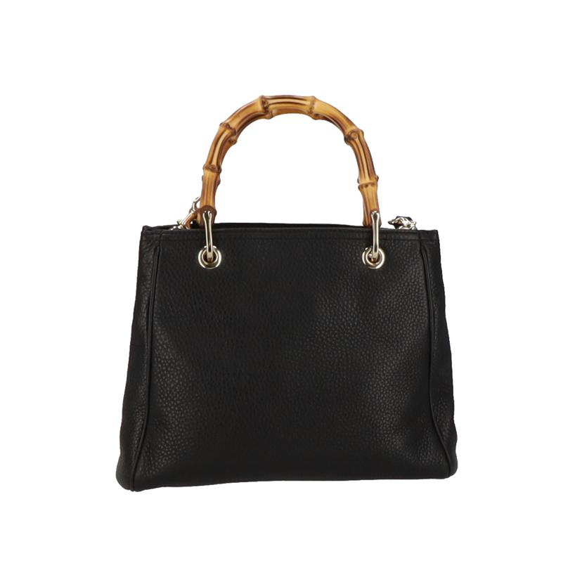 GUCCI グッチ/バンブーショッパースモールレザー2WAYトートバッグ/ブラック/336032//520***/SAランク/18