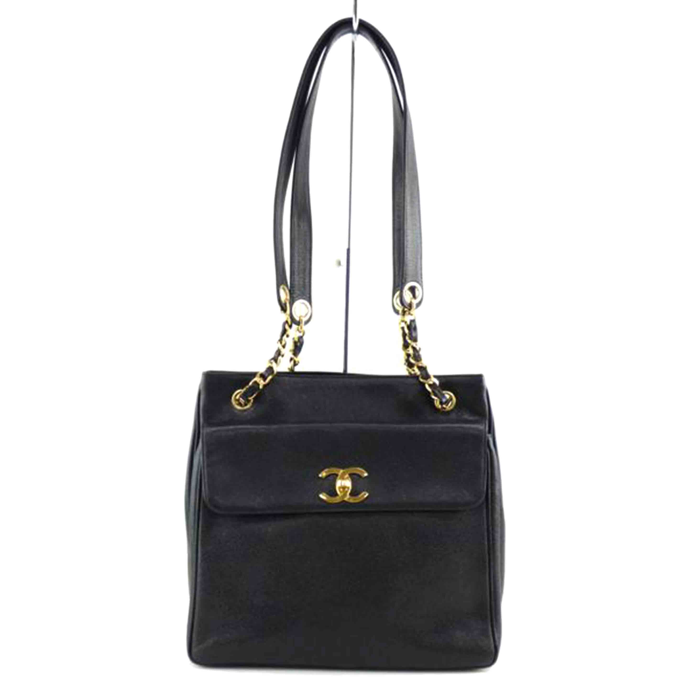 CHANEL シャネル/Wファイスキャビアスキンチェーントート//352****/ABランク/64