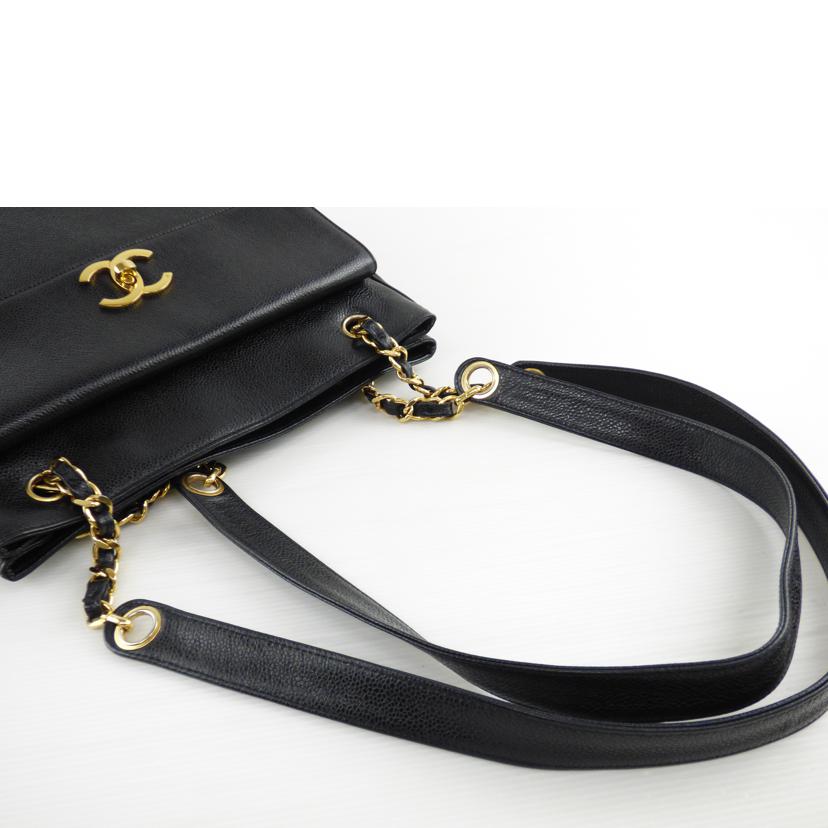 CHANEL シャネル/Wファイスキャビアスキンチェーントート//352****/ABランク/64