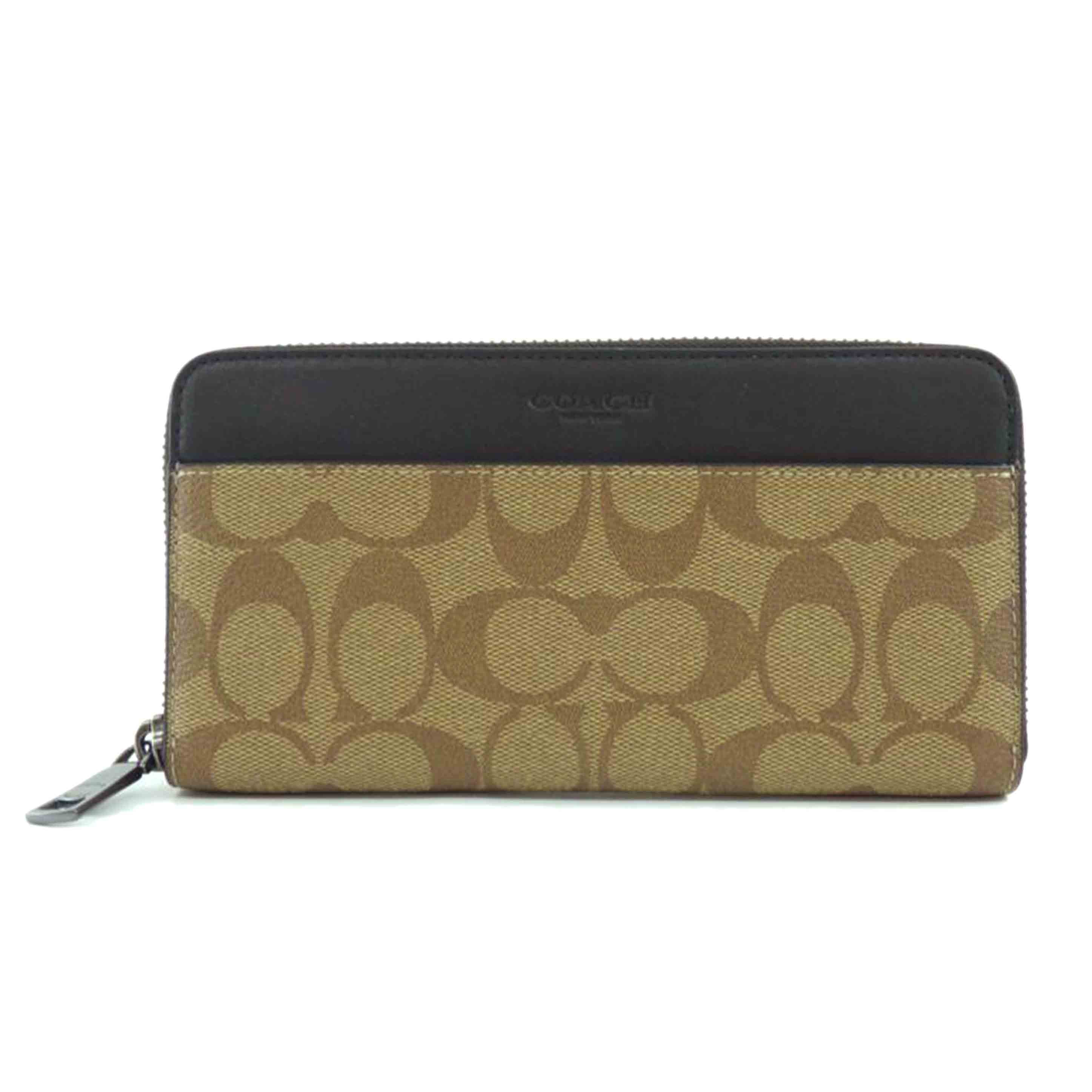 COACH コーチ/シグネチャーPVCレザーラウンドファスナー長財布/58112//C24**/Aランク/64