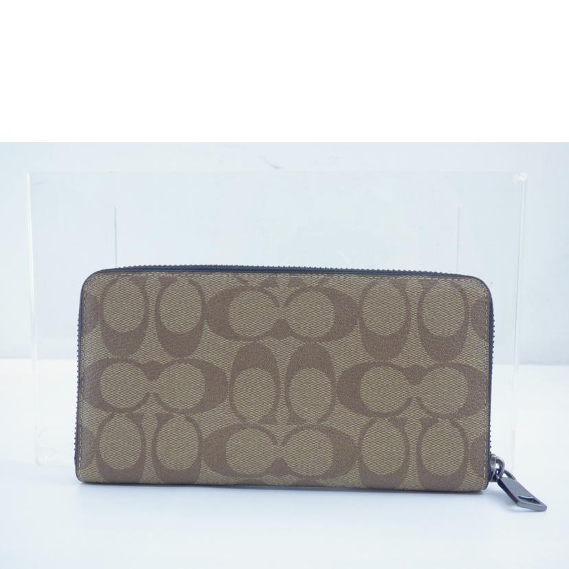 COACH コーチ/シグネチャーPVCレザーラウンドファスナー長財布/58112//C24**/Aランク/64