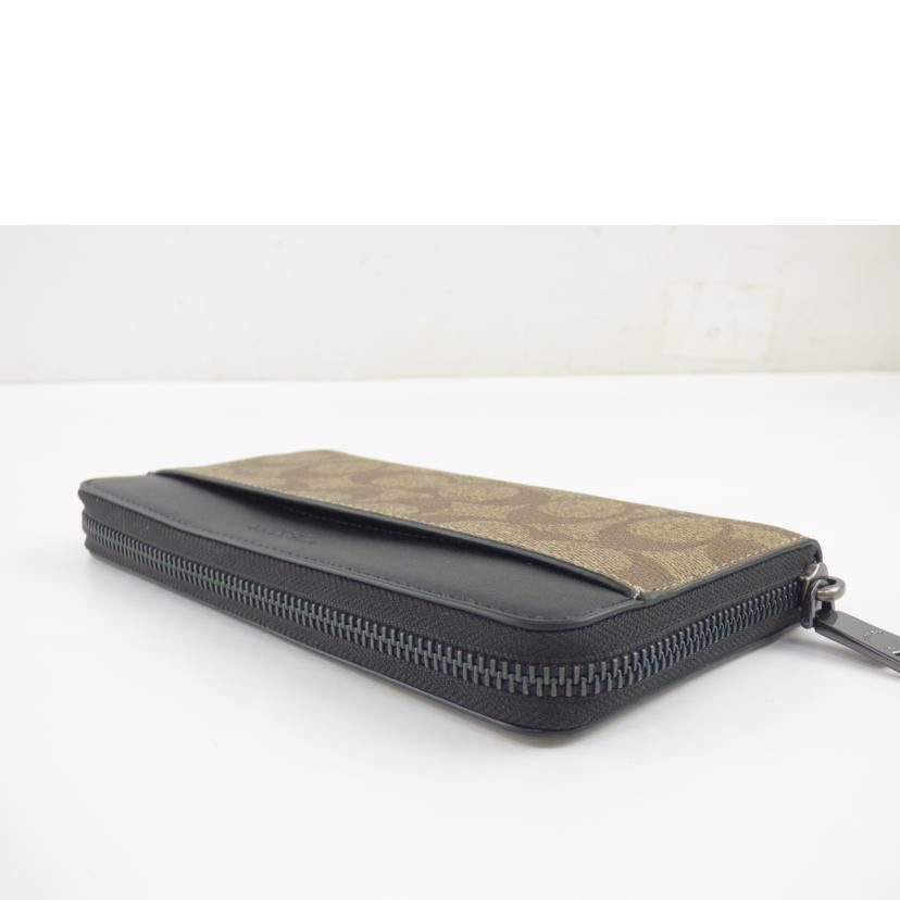 COACH コーチ/シグネチャーPVCレザーラウンドファスナー長財布/58112//C24**/Aランク/64