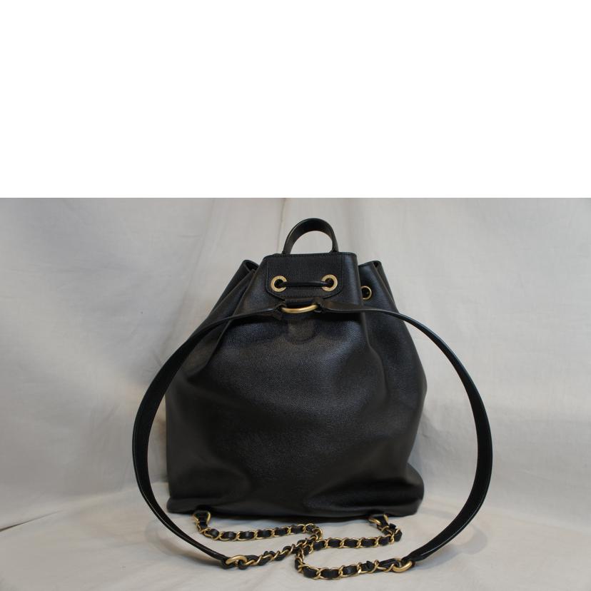 CHANEL シャネル/ドーヴィル/バックパック/巾着/ブラック//284*****/Aランク/92