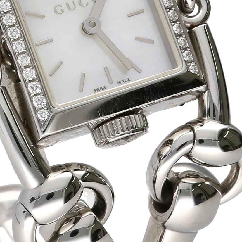GUCCI グッチ/シニョーリア/ダイヤベゼルシェル文字盤アナログウォッチ/クォーツ/YA116505//115*****/ABランク/18