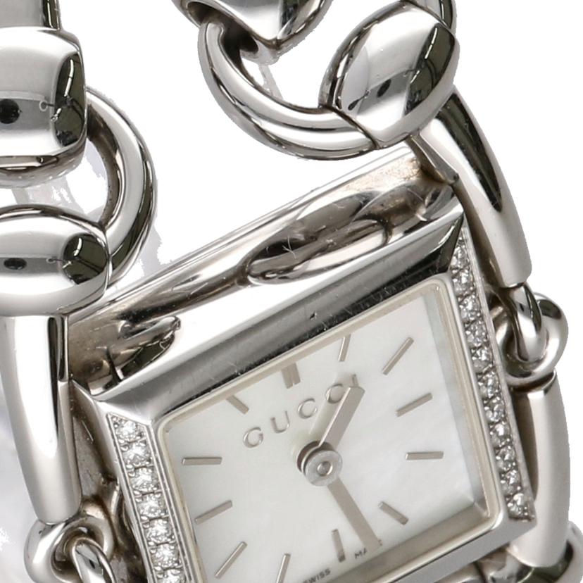 GUCCI グッチ/シニョーリア/ダイヤベゼルシェル文字盤アナログウォッチ/クォーツ/YA116505//115*****/ABランク/18
