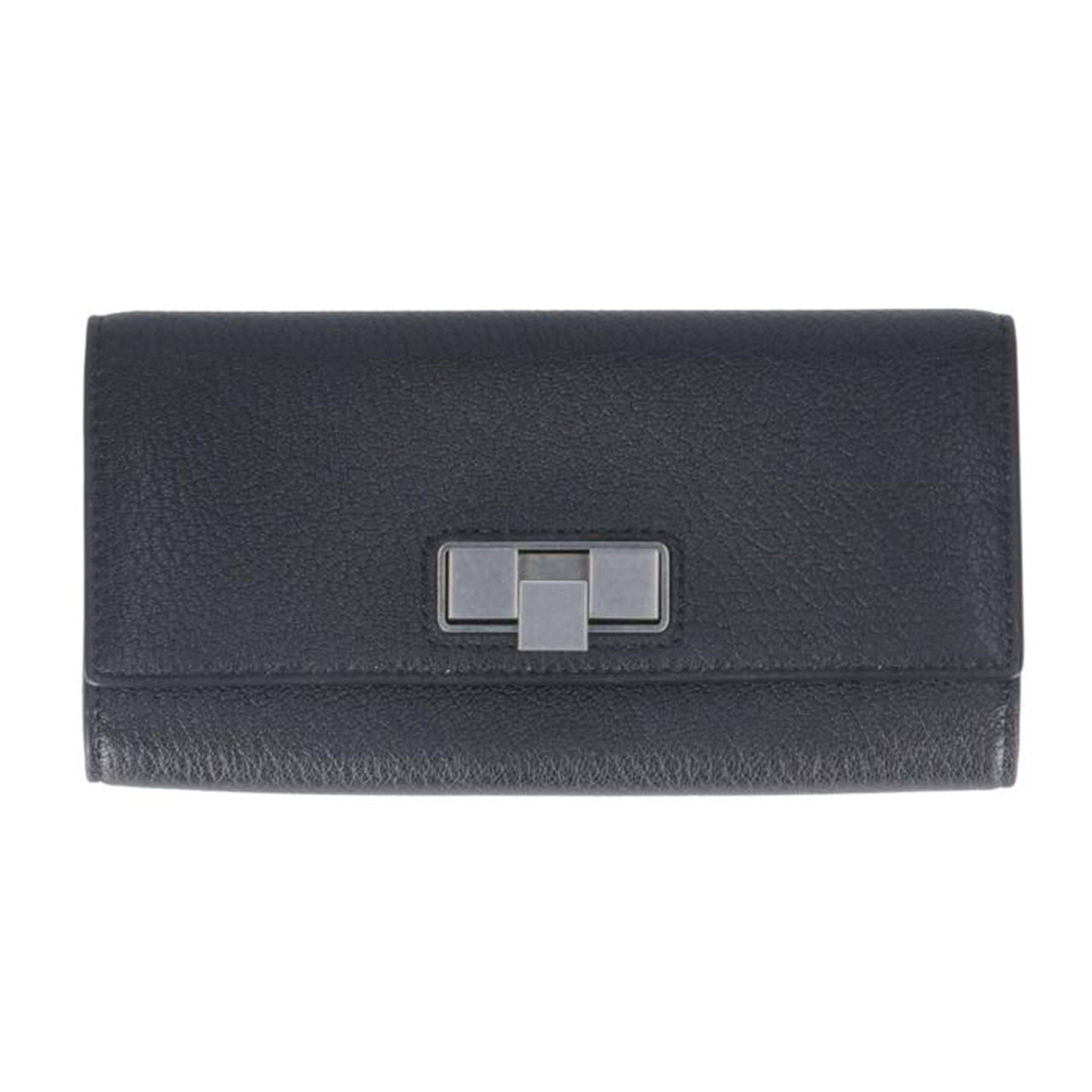 BOTTTEGA ボッテガヴェネタ/ターンロック/レザー二つ折り長財布/ブラック//P01*******/SAランク/18