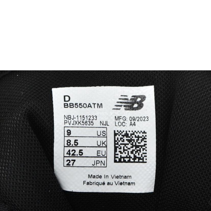 NB ニューバランス/アトモス別注550/バックインブラック/BB550ATM//サイズ:27cm/ABランク/75