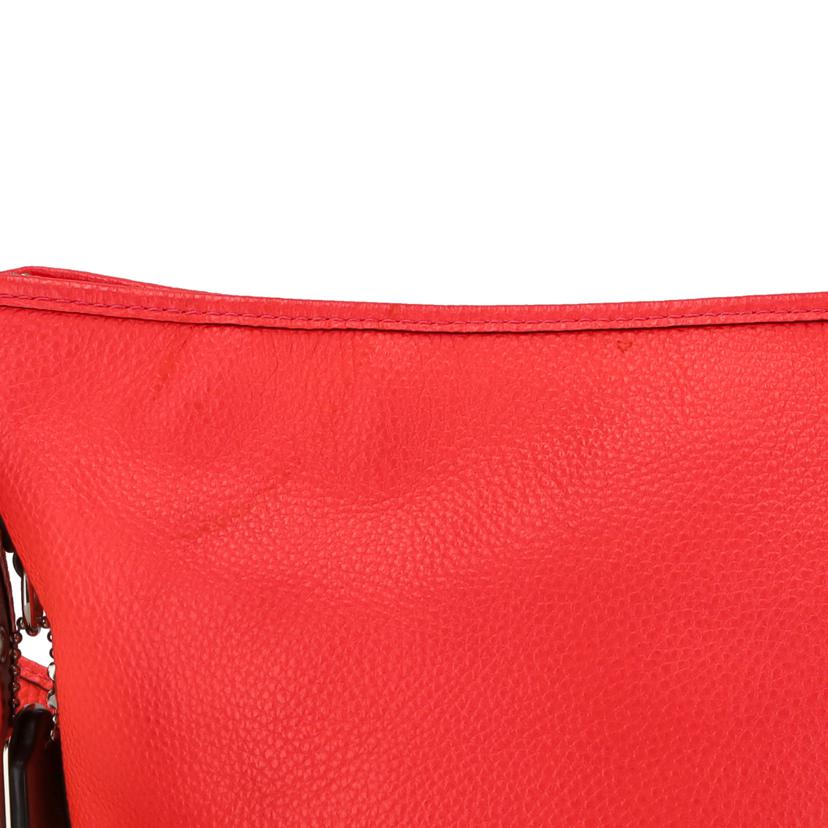 COACH コーチ/ダフルレザーショルダーバッグ/ネオンピンクオレンジ系//Aランク/18