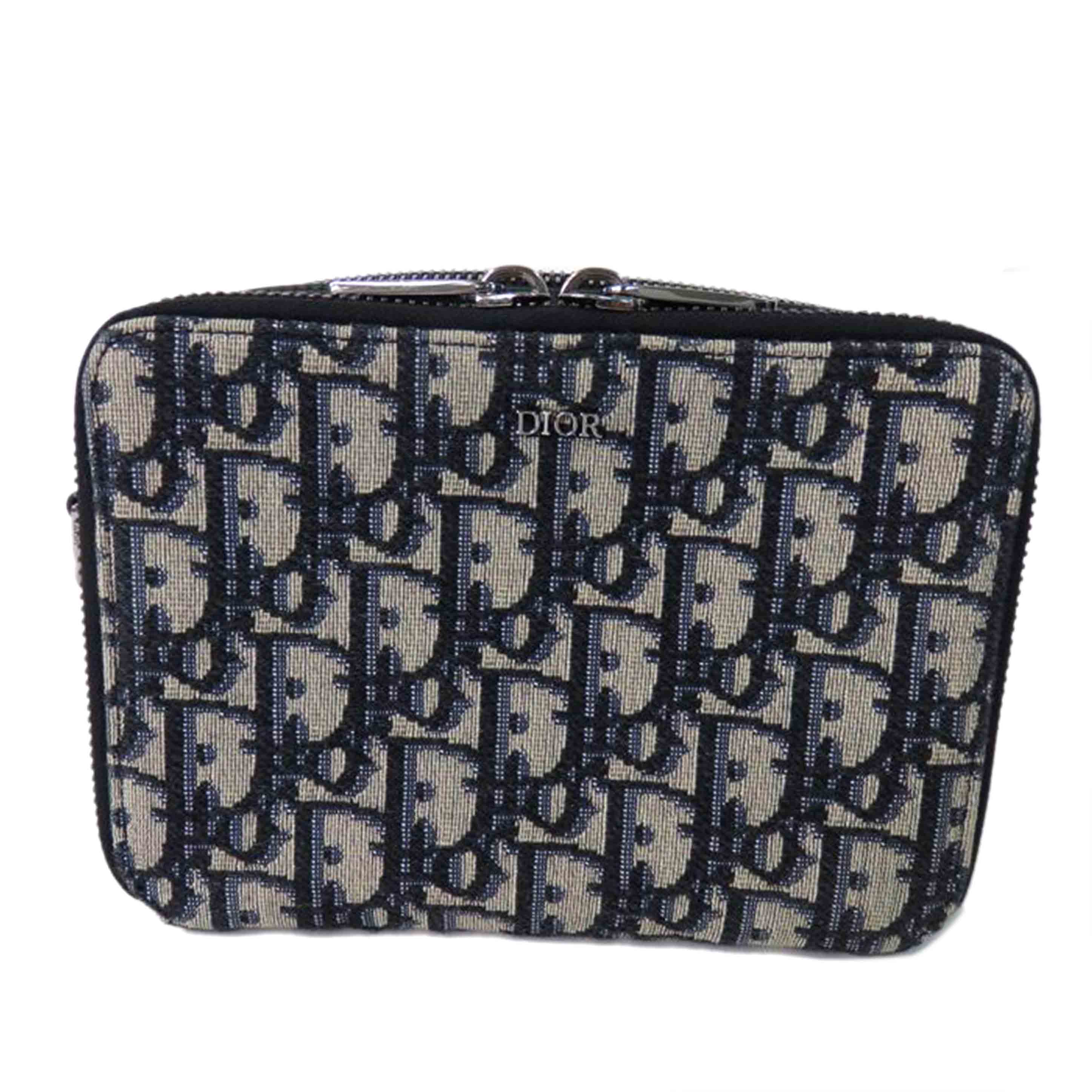 DIOR ディオール/ストラップ付ジップポーチ/オブリーグジャガード/2OBBC119YSE_H05E//11-*******/Aランク/84