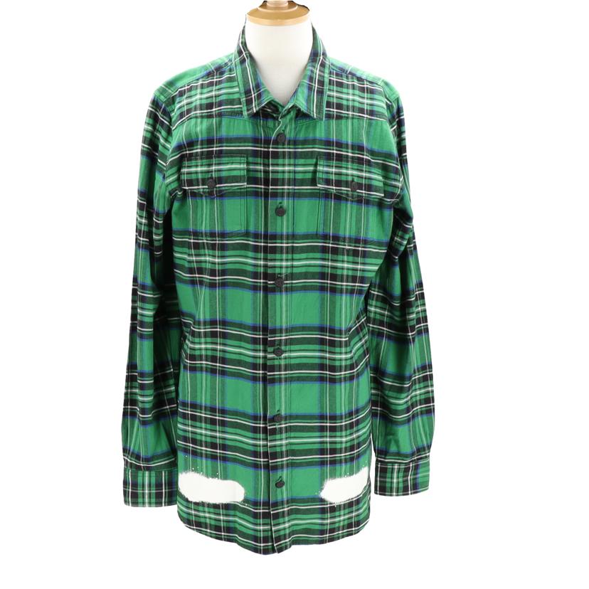 OFF-WIHITE オフホワイト/バックプリント/チェック柄シャツ//ABランク/18