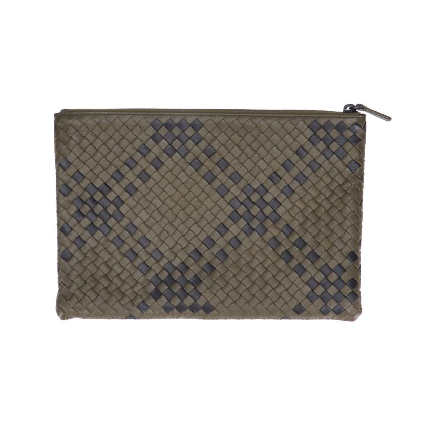 BOTTEGA VENETA ボッテガヴェネタ/イントレチャートクラッチバッグ/カーキ×ブラック//B07*******/ABランク/75