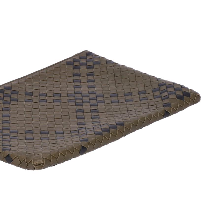 BOTTEGA VENETA ボッテガヴェネタ/イントレチャートクラッチバッグ/カーキ×ブラック//B07*******/ABランク/75
