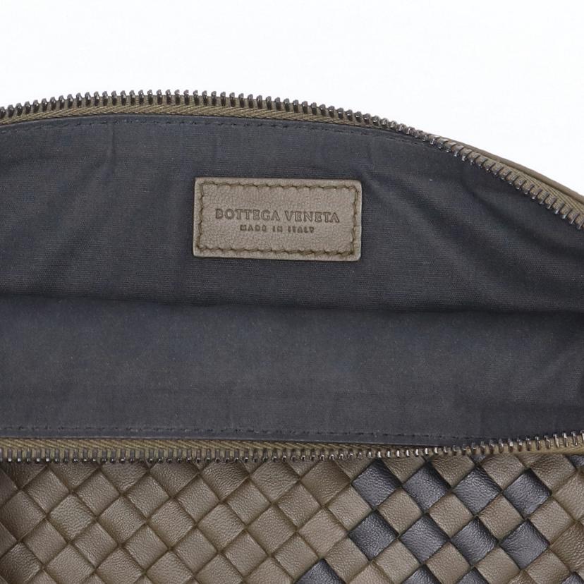 BOTTEGA VENETA ボッテガヴェネタ/イントレチャートクラッチバッグ/カーキ×ブラック//B07*******/ABランク/75