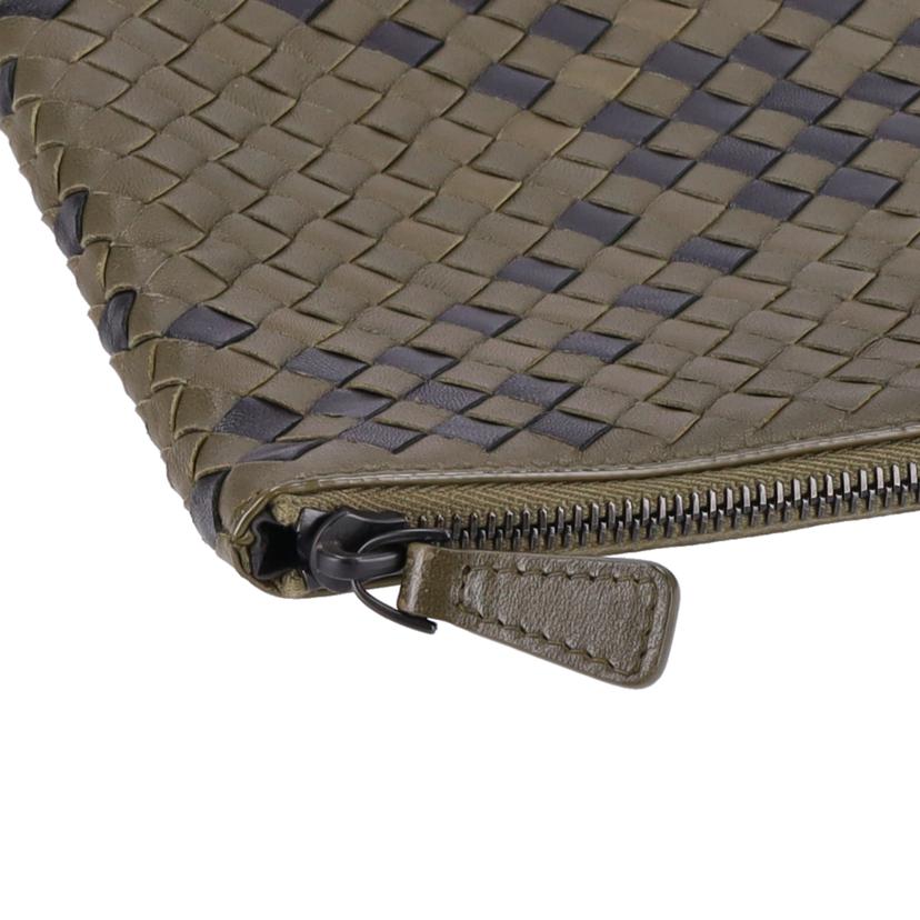 BOTTEGA VENETA ボッテガヴェネタ/イントレチャートクラッチバッグ/カーキ×ブラック//B07*******/ABランク/75