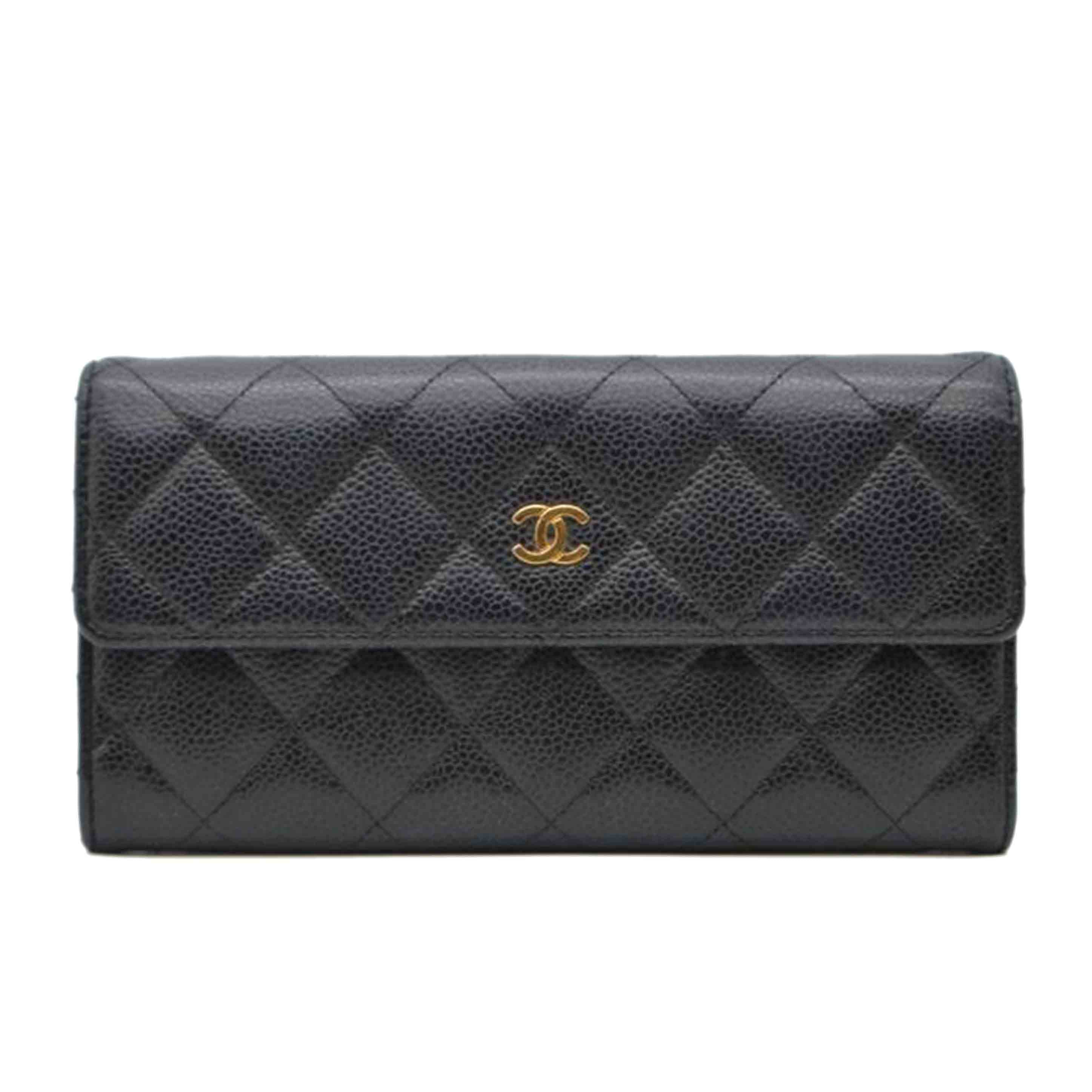 CHANEL シャネル/マトラッセキャビアスキン2つ折りレザー長財布/A50096//211*****/ABランク/89