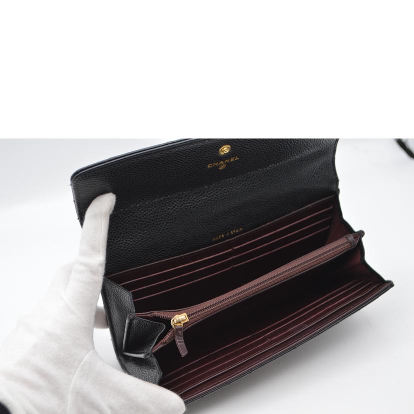 CHANEL シャネル/マトラッセキャビアスキン2つ折りレザー長財布/A50096//211*****/ABランク/89