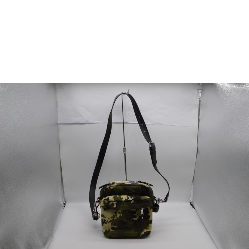 miu miu ミュウミュウ/カモフラージュキャンバスレザーショルダー/カーキ/5BH158//58/Aランク/89