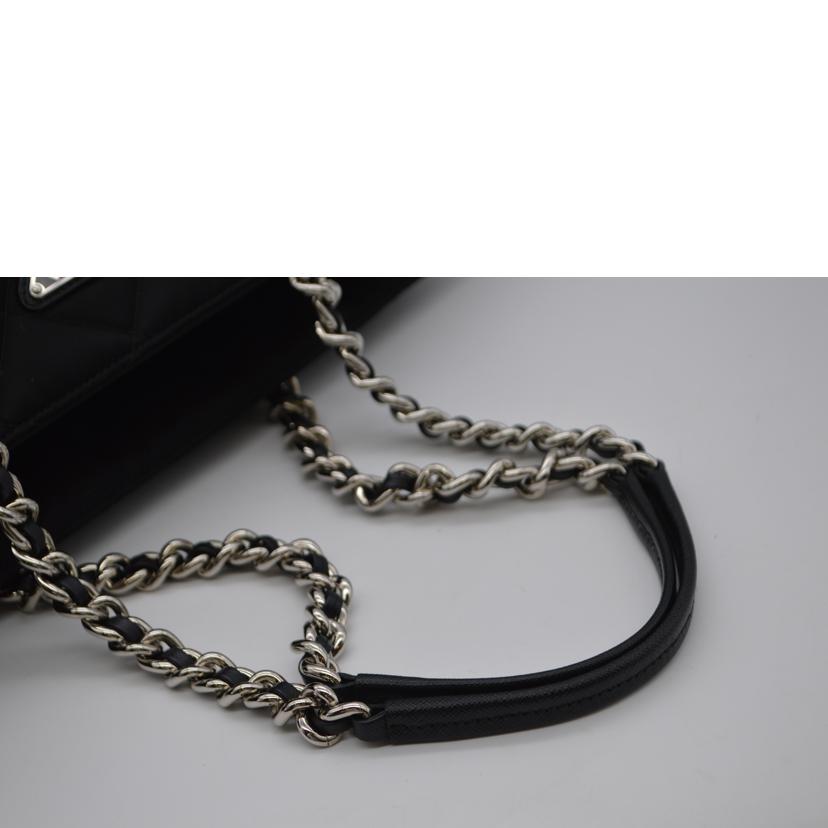 PRADA プラダ/テスートキルティングナイロンチェーンレザートート/ネロ/1BG017//158**/SAランク/89