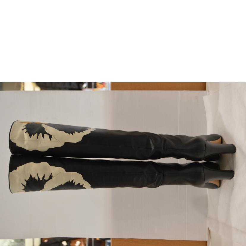 VALENTIMO ヴァレンティノ/パンジーブルームロングレザーブーツ/24.0cm(39)//ABランク/89