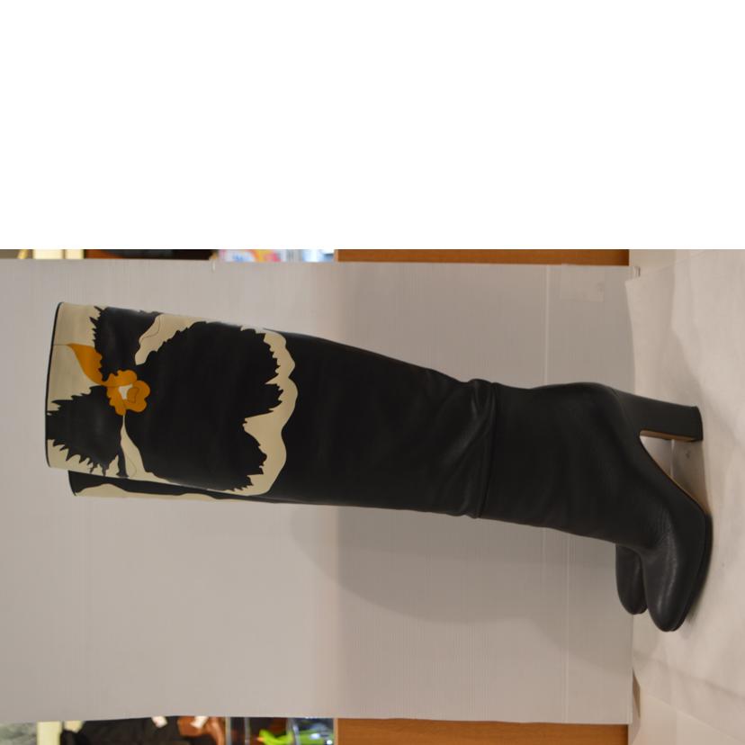 VALENTIMO ヴァレンティノ/パンジーブルームロングレザーブーツ/24.0cm(39)//ABランク/89
