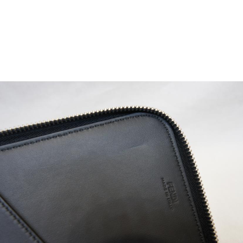FENDI フェンディ/ラウンドZIPオーガナイザー長財布/レザー/黒//Aランク/92