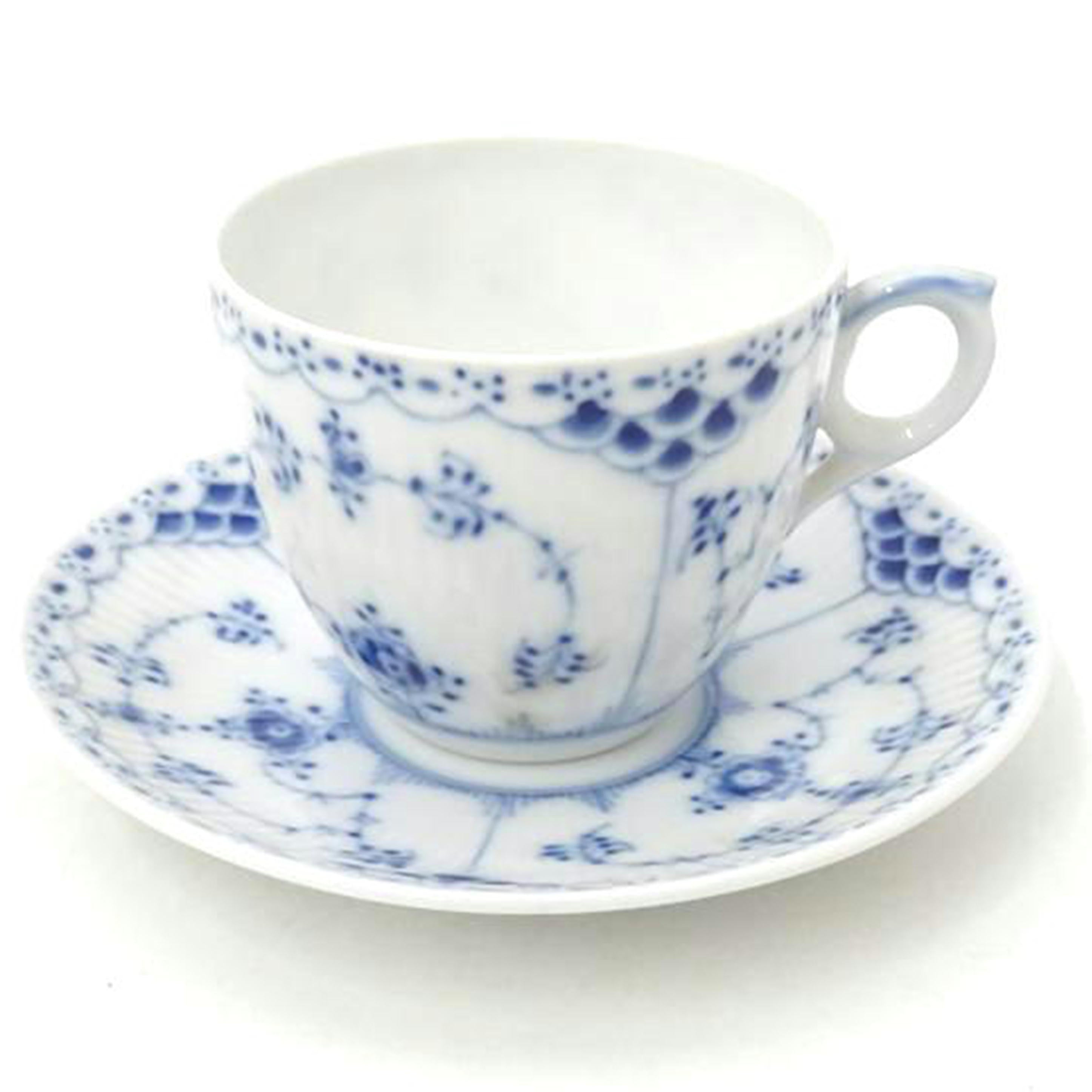 ロイヤルコペンハーゲン ロイヤルコペンハーゲン/ブルーフルーテッド ハーフレース カップ&ソーサー//SAランク/69