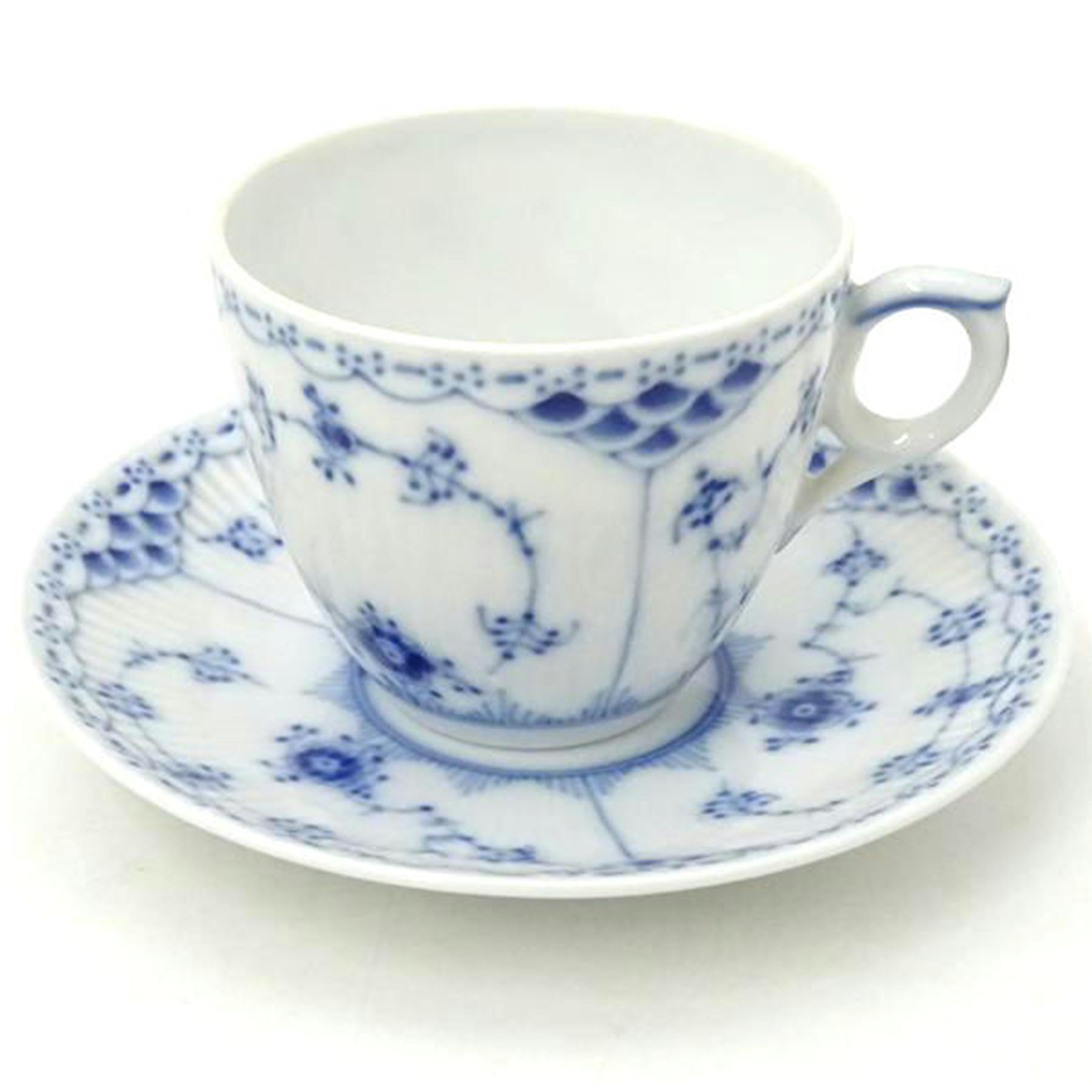 ロイヤルコペンハーゲン ロイヤルコペンハーゲン/ブルーフルーテッド ハーフレース カップ&ソーサー//SAランク/69