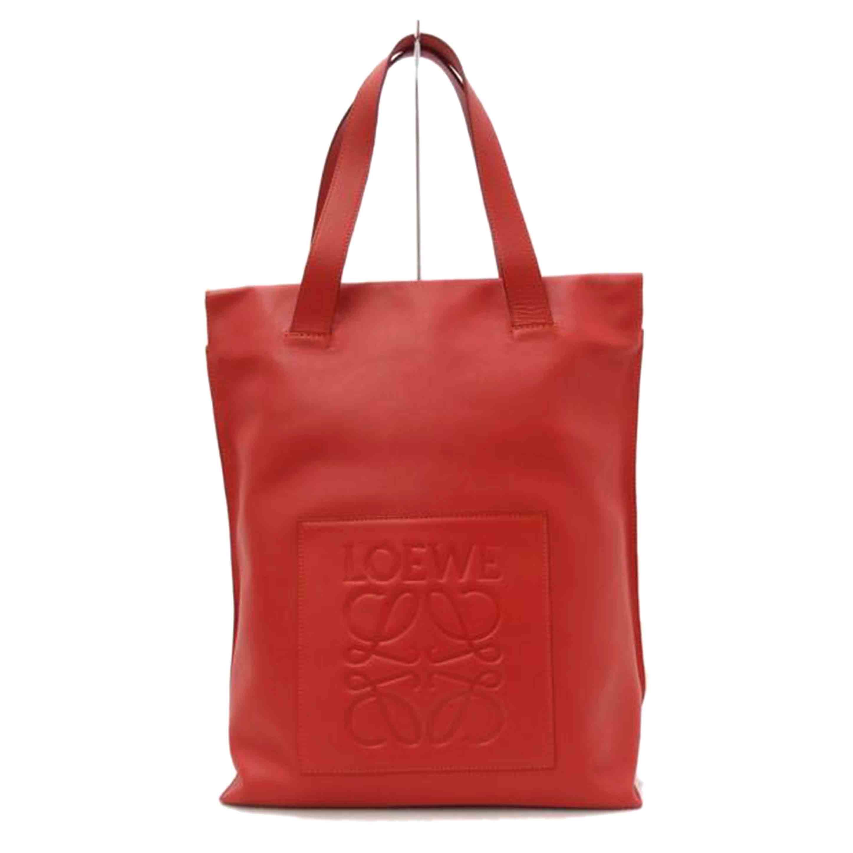 LOEWE/アナグラムショッパートート/レッド//Aランク/69