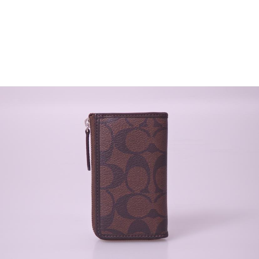 COACH コーチ/シグネチャーラウンドジップオーガナイザー/ブラウン//Aランク/76