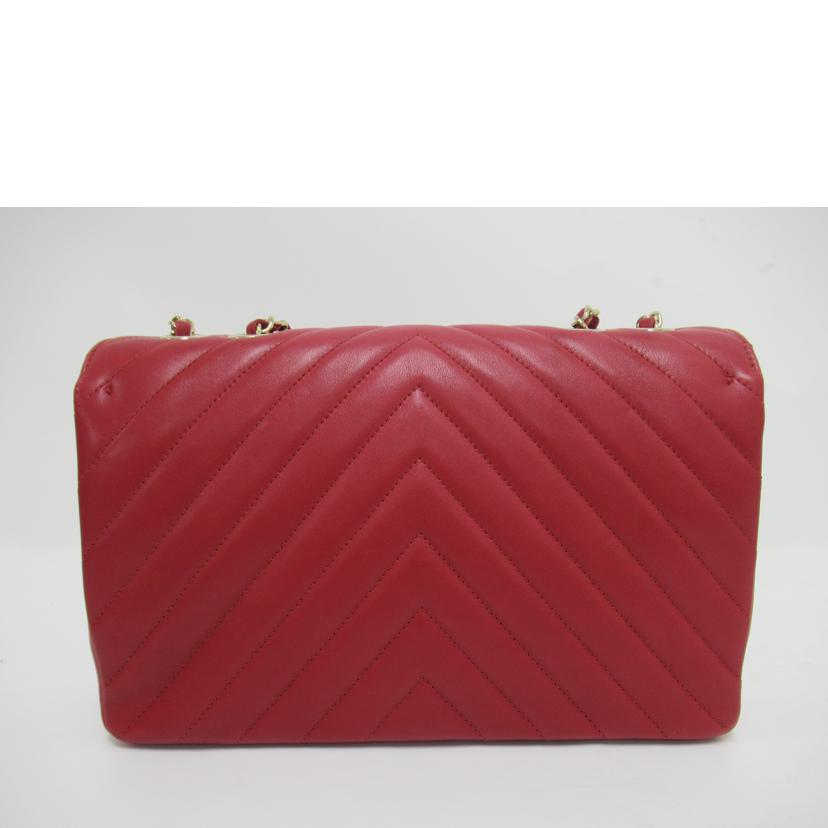 CHANEL シャネル/Vステッチチェーンショルダー/レッド//282***********/Aランク/69
