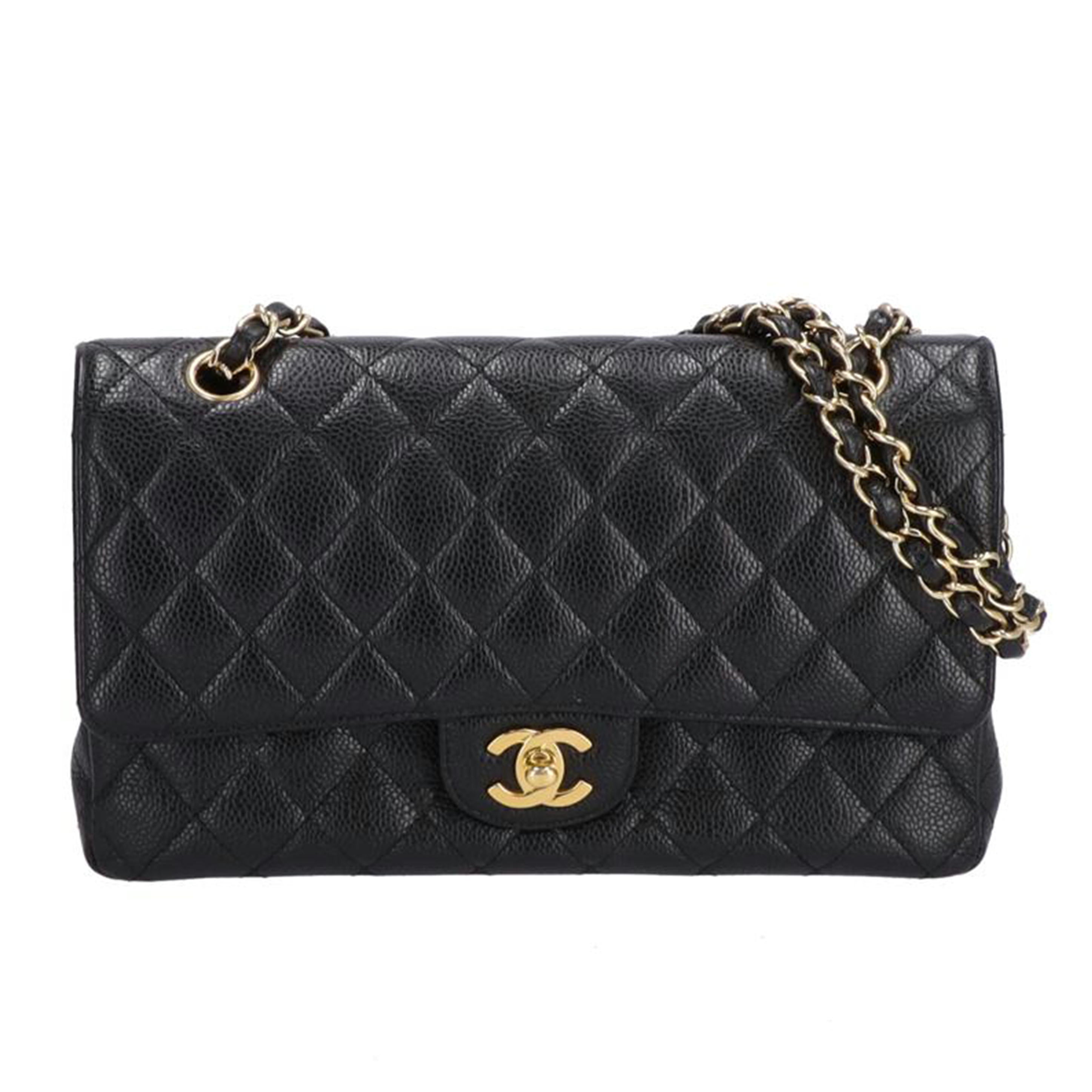 CHANEL シャネル/Wフラップチェーンショルダー/キャビアスキン/G金具//134*****/ABランク/09