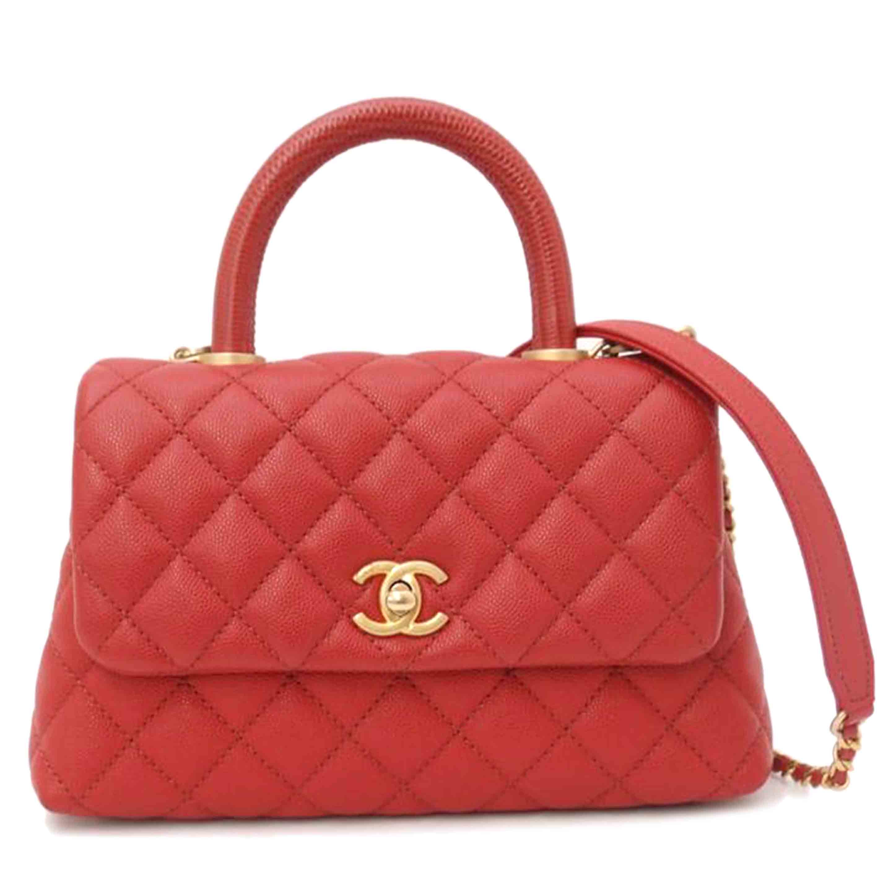 CHANEL シャネル/キャビアスキンココハンドル チェーンショルダーXS/レッド//280***********/ABランク/69