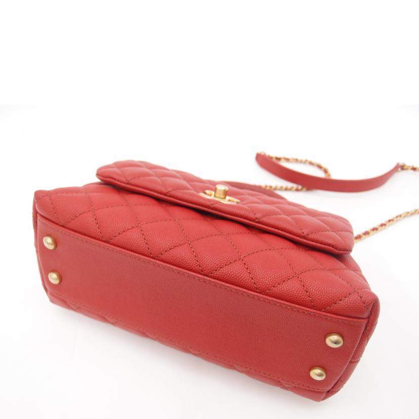 CHANEL シャネル/キャビアスキンココハンドル チェーンショルダーXS/レッド//280***********/ABランク/69