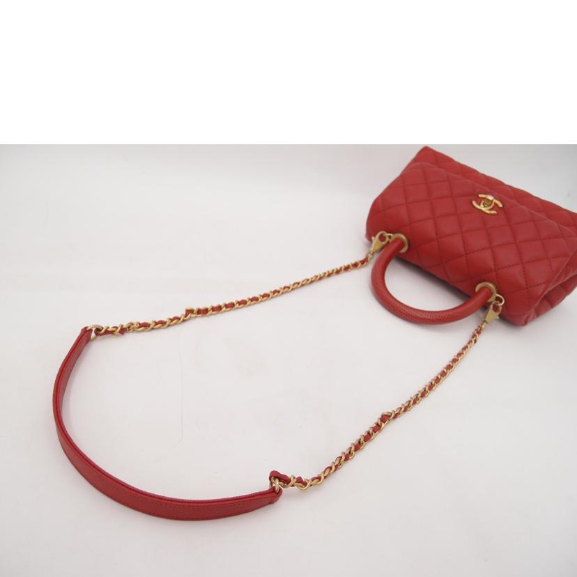 CHANEL シャネル/キャビアスキンココハンドル チェーンショルダーXS/レッド//280***********/ABランク/69
