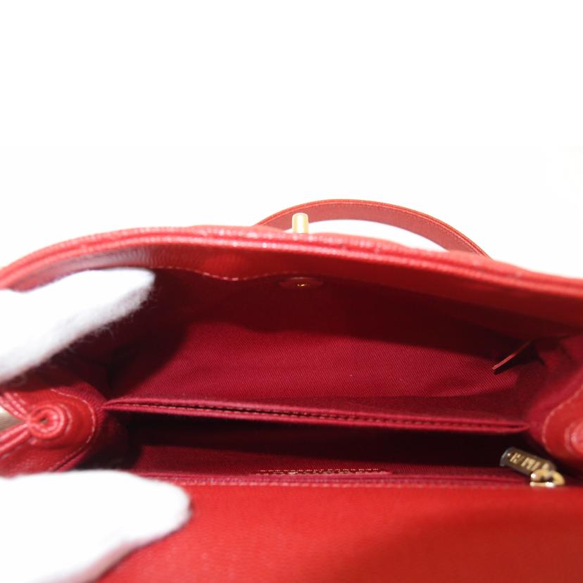 CHANEL シャネル/キャビアスキンココハンドル チェーンショルダーXS/レッド//280***********/ABランク/69