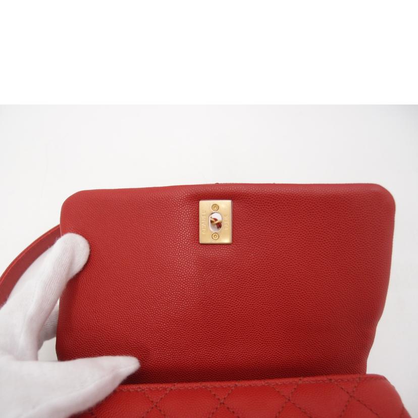 CHANEL シャネル/キャビアスキンココハンドル チェーンショルダーXS/レッド//280***********/ABランク/69