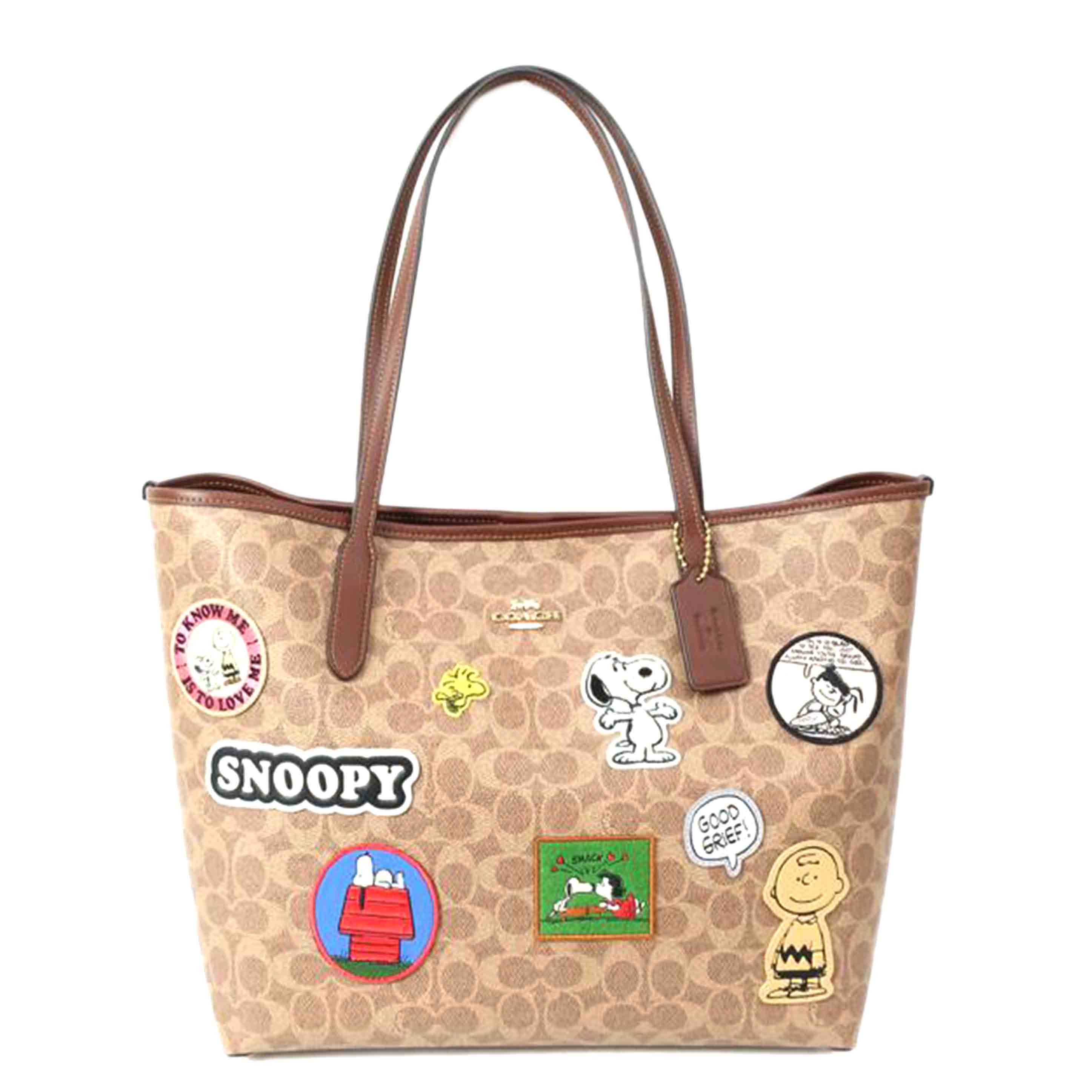 COACH X PEANUTS コーチ×ピーナッツ/シティ トート・シグネチャー キャンバス・パッチ スヌーピー/CBJ91//Aランク/65