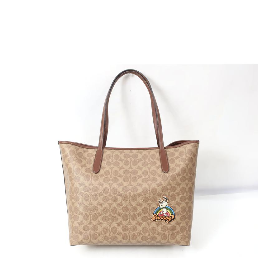 COACH X PEANUTS コーチ×ピーナッツ/シティ トート・シグネチャー キャンバス・パッチ スヌーピー/CBJ91//Aランク/65