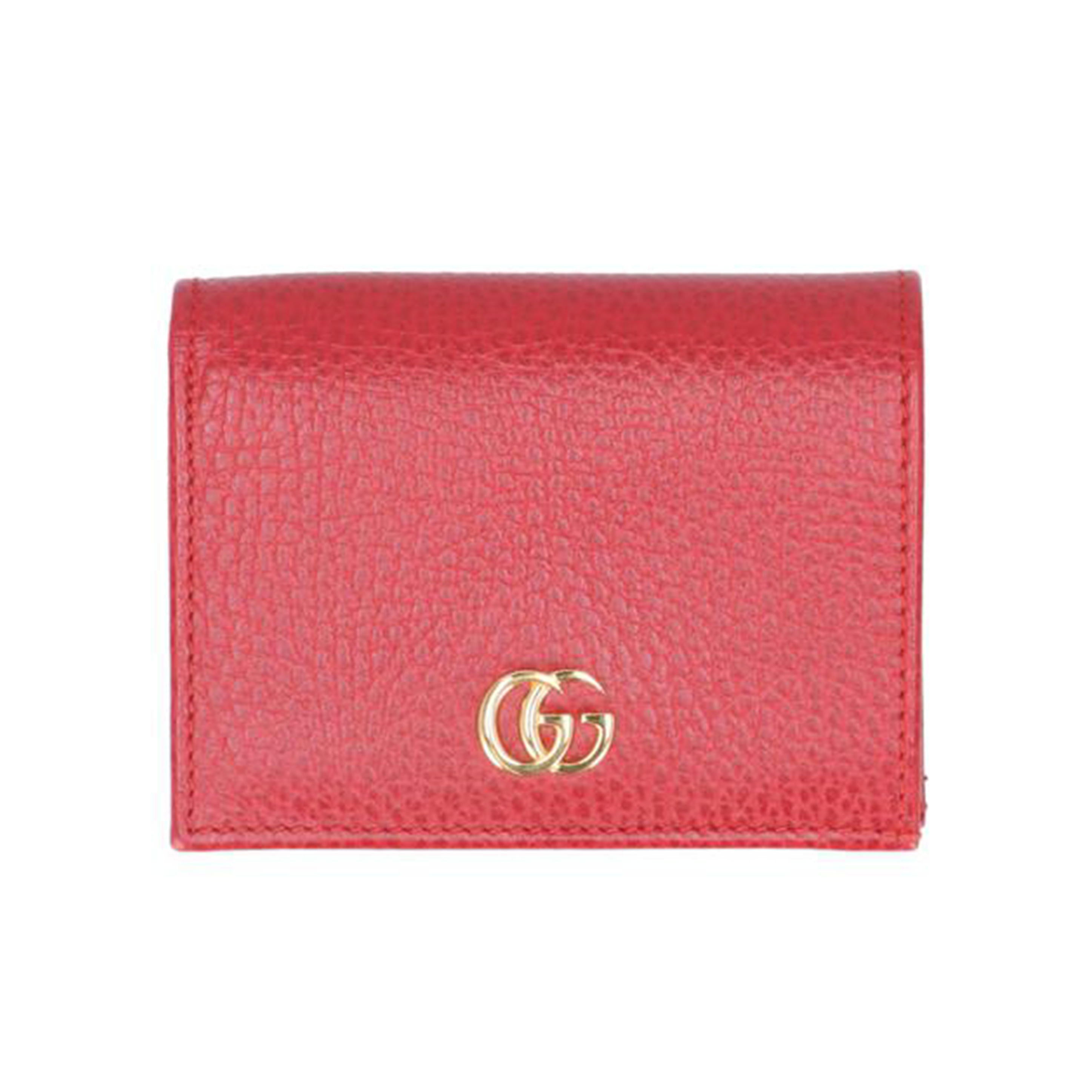 GUCCI グッチ/GGマーモント/コンパクトウォレット/レッド/456126//493***/Aランク/18