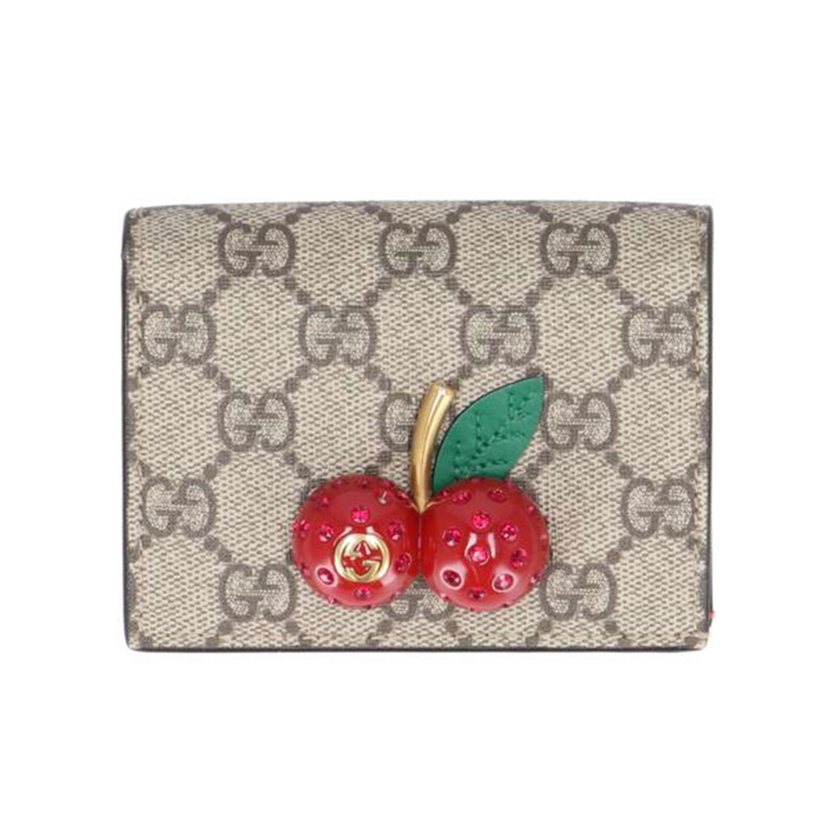 GUCCI グッチ/GGスプリーム/チェリー二つ折り財布/476050//114*/Aランク/18
