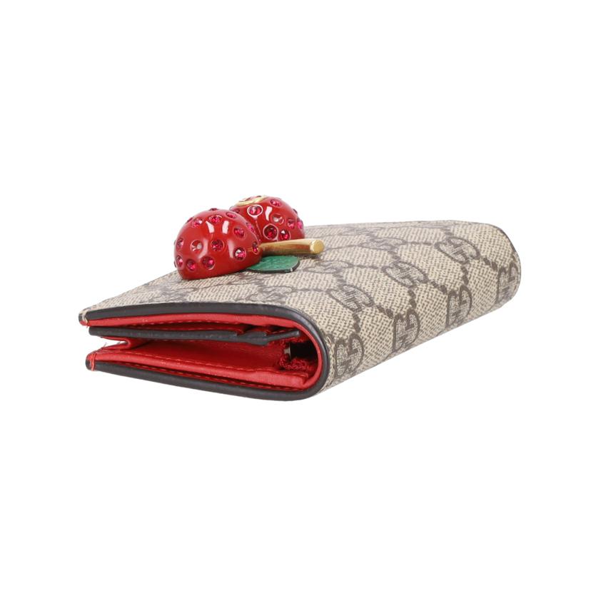 GUCCI グッチ/GGスプリーム/チェリー二つ折り財布/476050//114*/Aランク/18